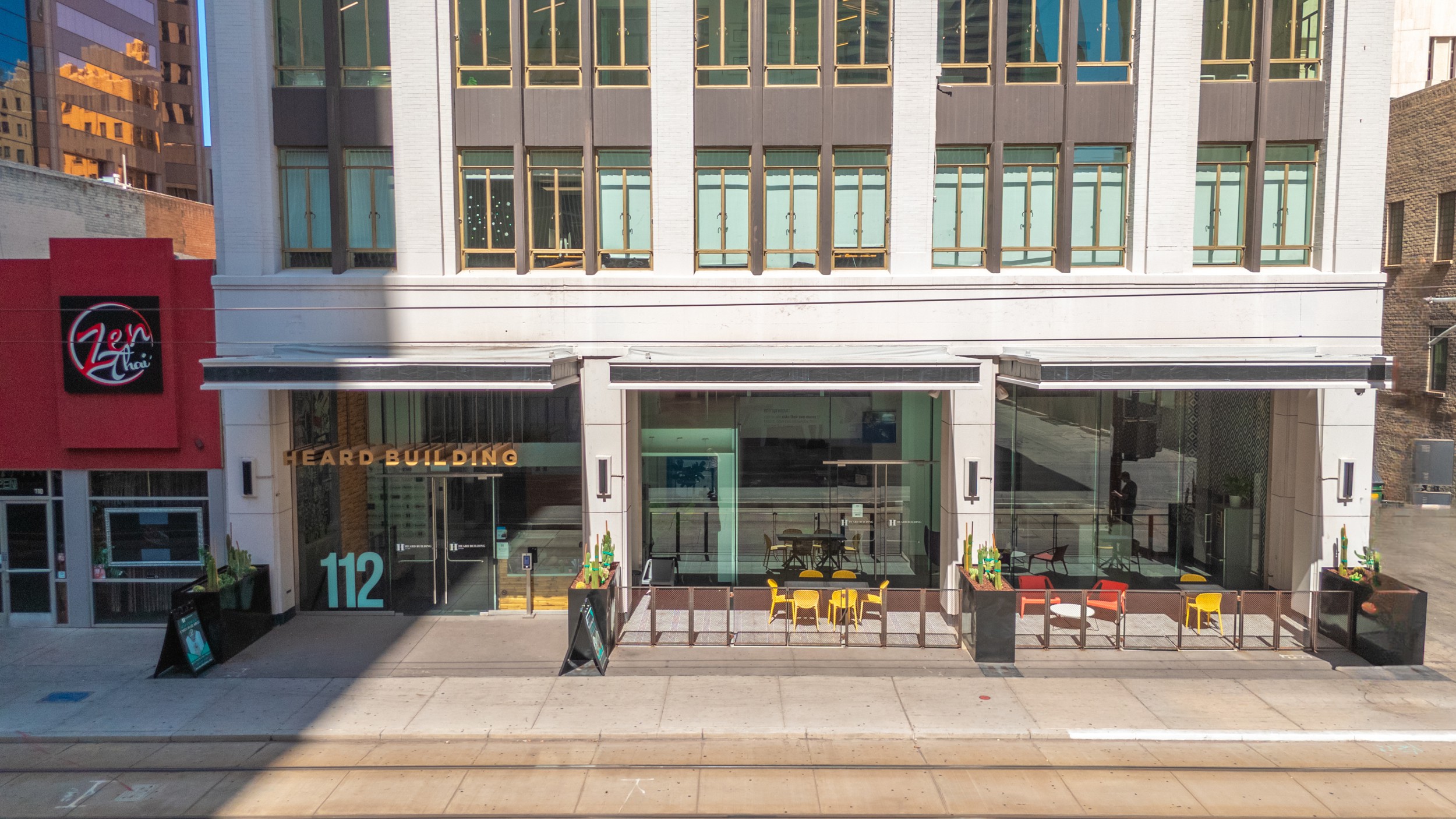 Street-level view of the historic Heard Building on Central Avenue in Downtown Phoenix